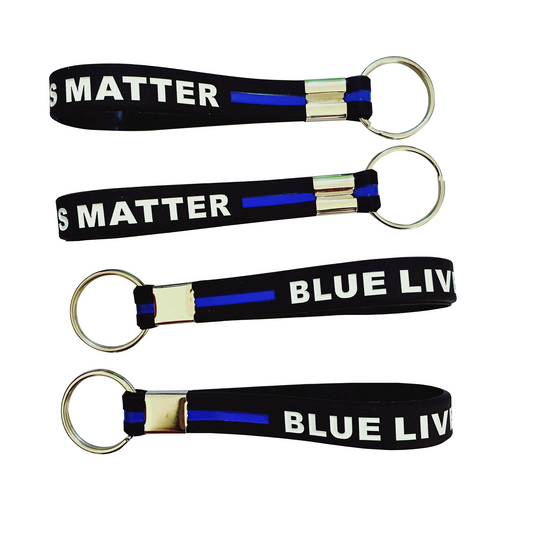 Blue Lives Matter Silicone Keychain