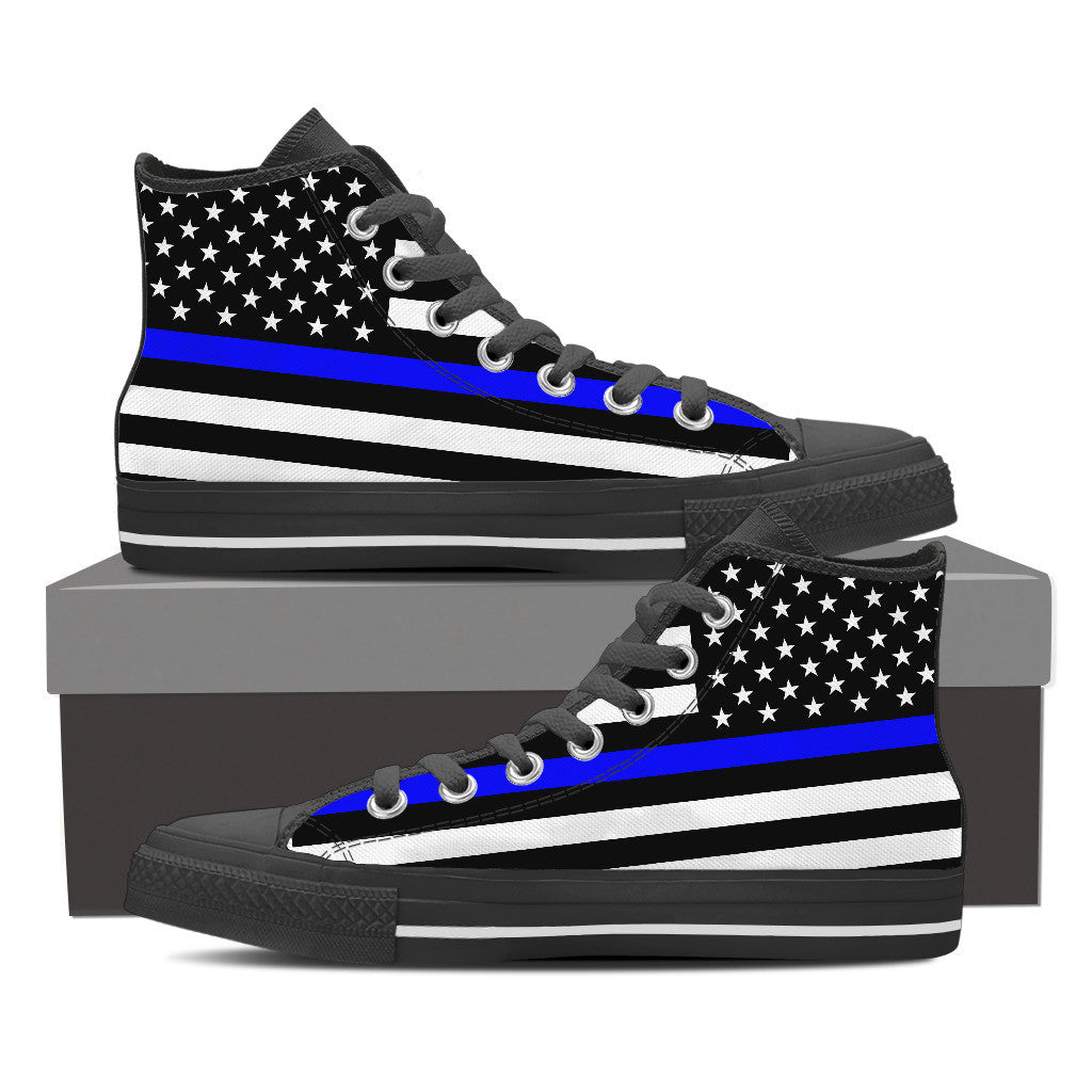 Thin Blue Line American Flag Shoes High Top
