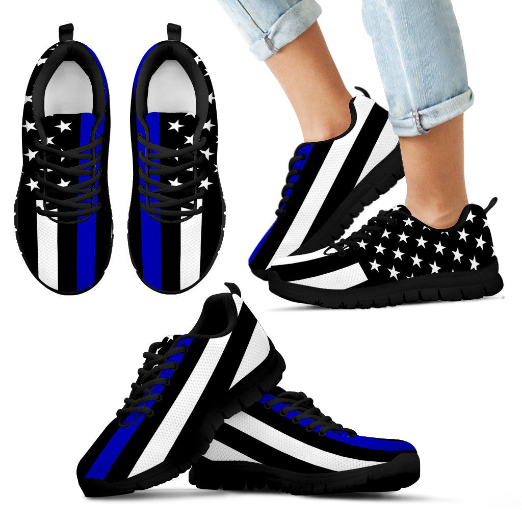 Thin Blue Line American Flag Men's Sneakers