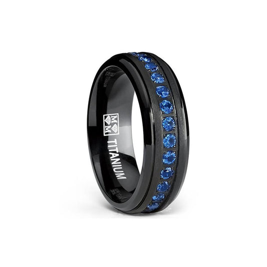 Beautiful Thin Blue Line Inspired Women's Titanium Ring