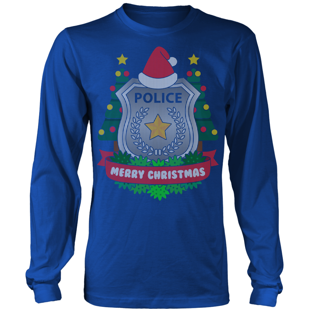 Police Badge Ugly Christmas Shirts & Sweaters