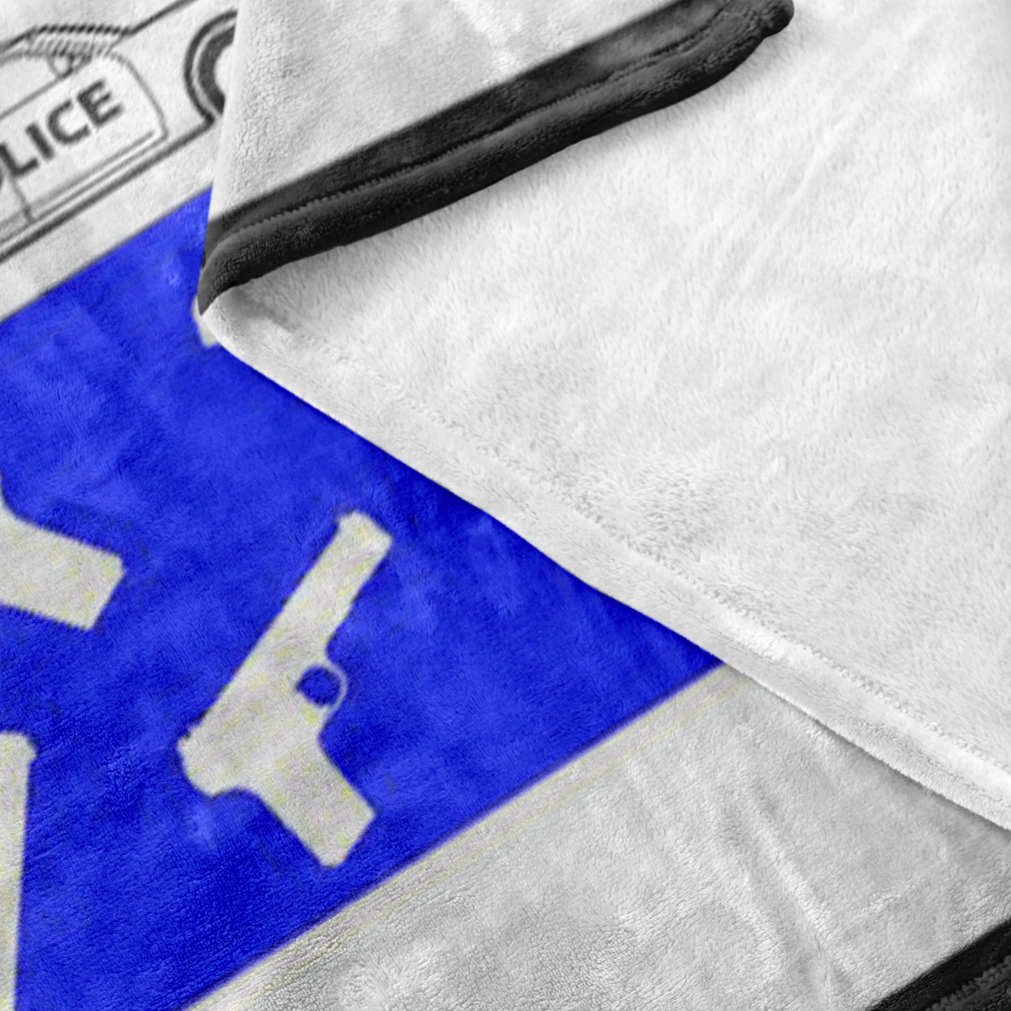 Cars Cuffs Guns and Hats Police Blanket