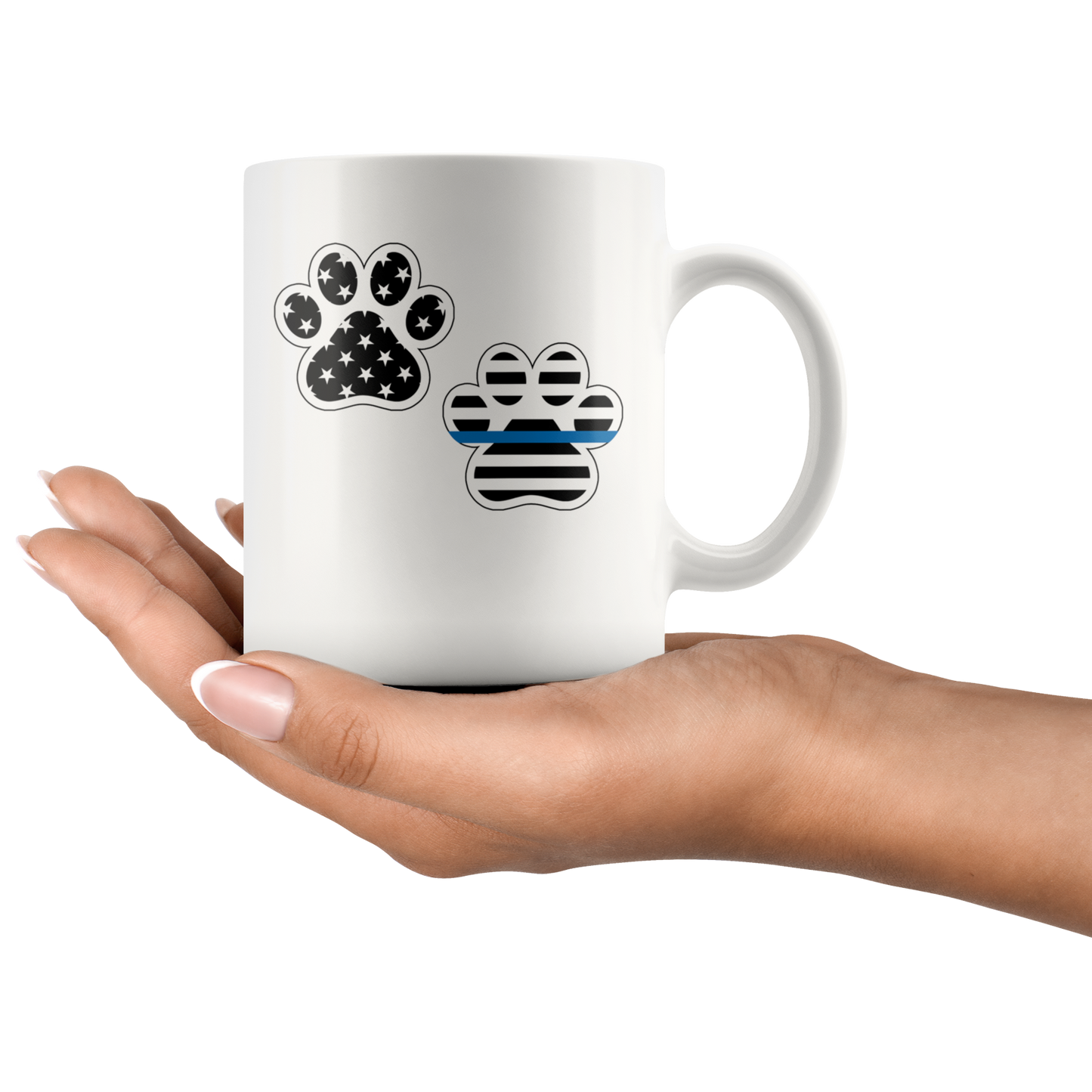 Patriot Paws Thin Blue Line Mug - White