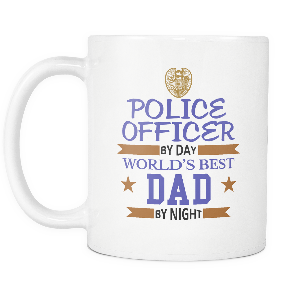 Police Officer By Day World's Best Dad By Night-Mug