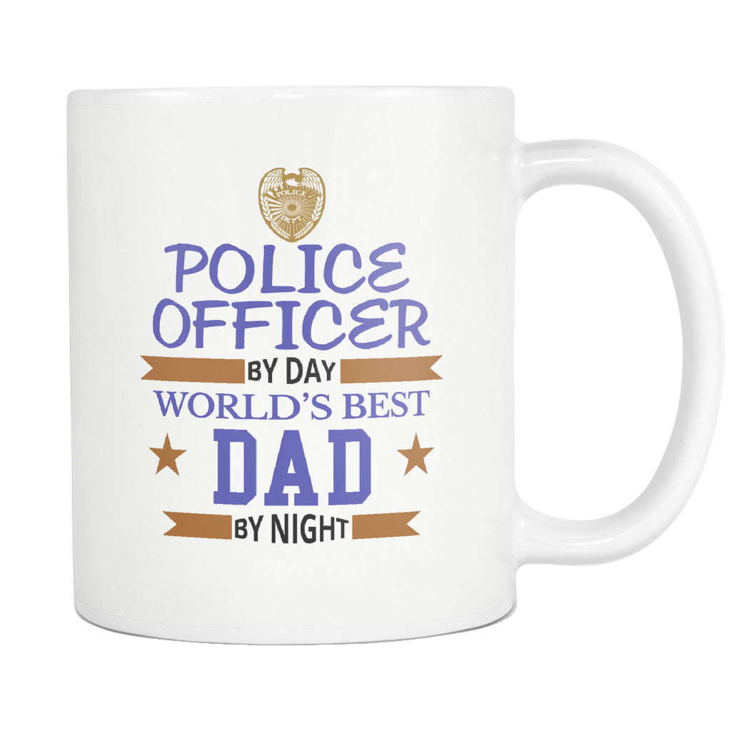 Police Officer By Day World's Best Dad By Night-Mug