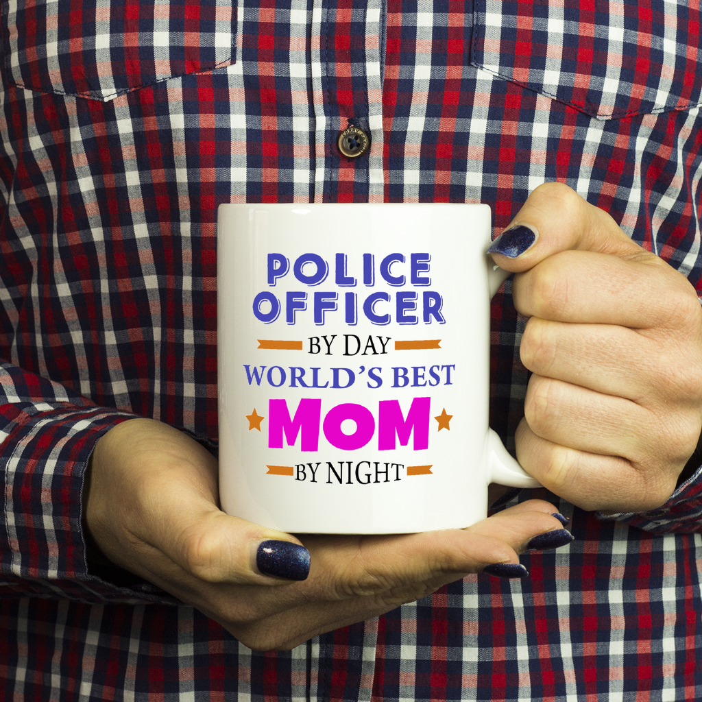 Police Officer By Day Worlds Best Dad, Mom, Son Mug