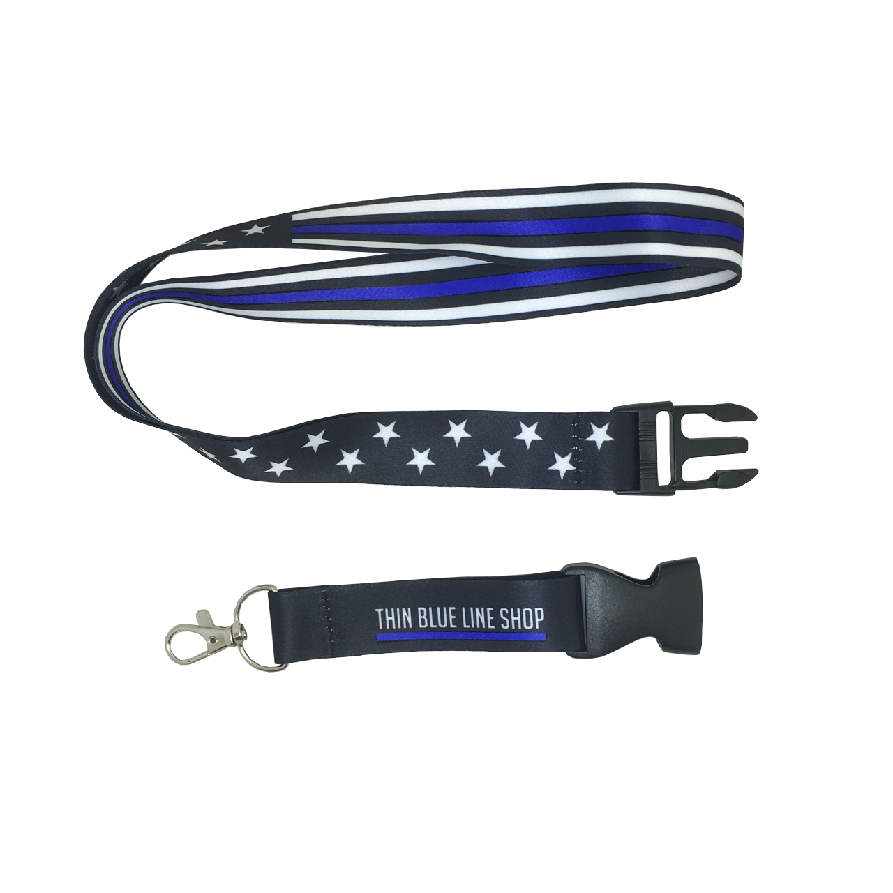 Thin Blue Line American Flag Lanyard