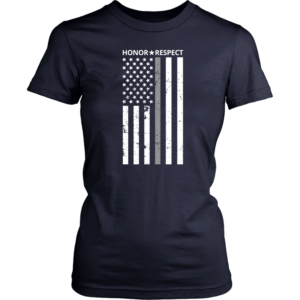 THIN SILVER LINE FLAG HONOR RESPECT SHIRTS AND HOODIES