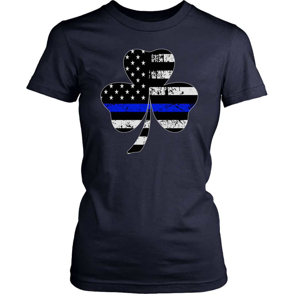 Shamrock Thin Blue Line Flag Shirt