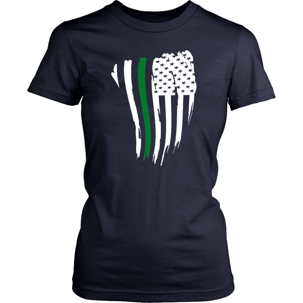 THIN GREEN LINE AMERICAN FLAG SHIRT
