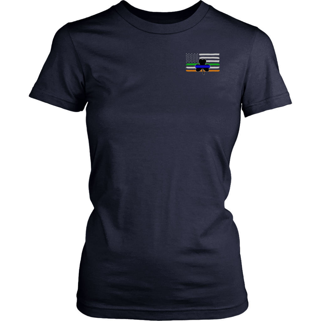 Thin Blue Line Shamrock Distress Irish Flag Shirts & Hoodies
