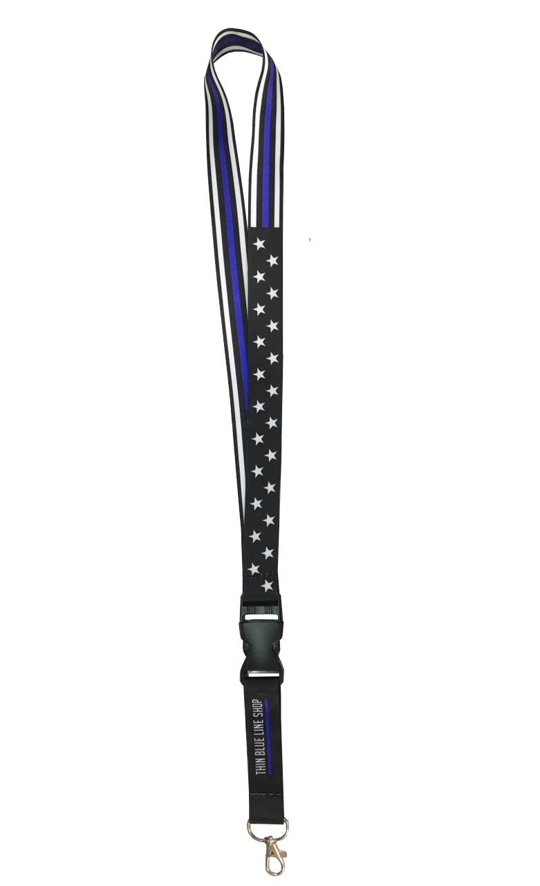 Thin Blue Line American Flag Lanyard