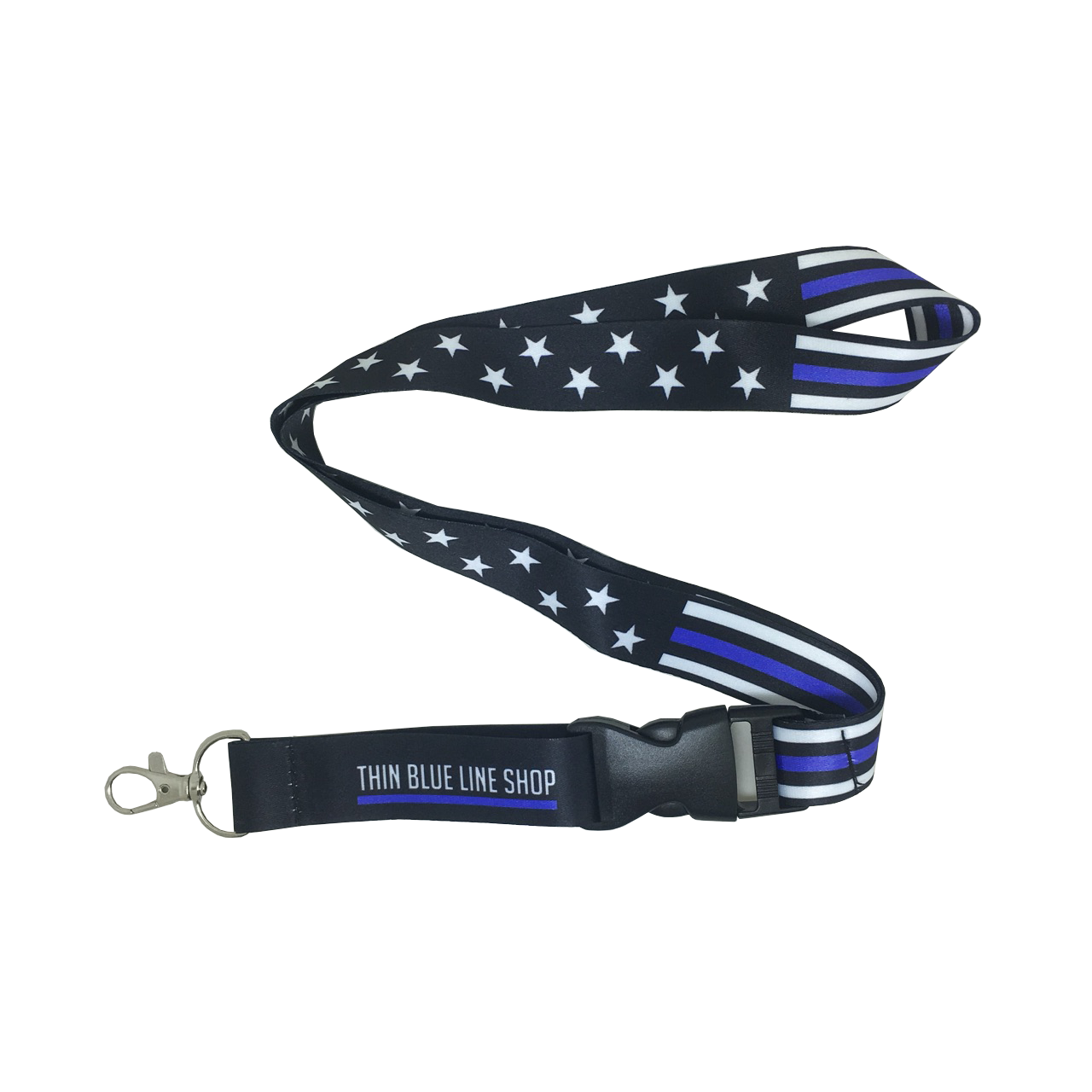 Thin Blue Line Stars and Stripes Lanyard