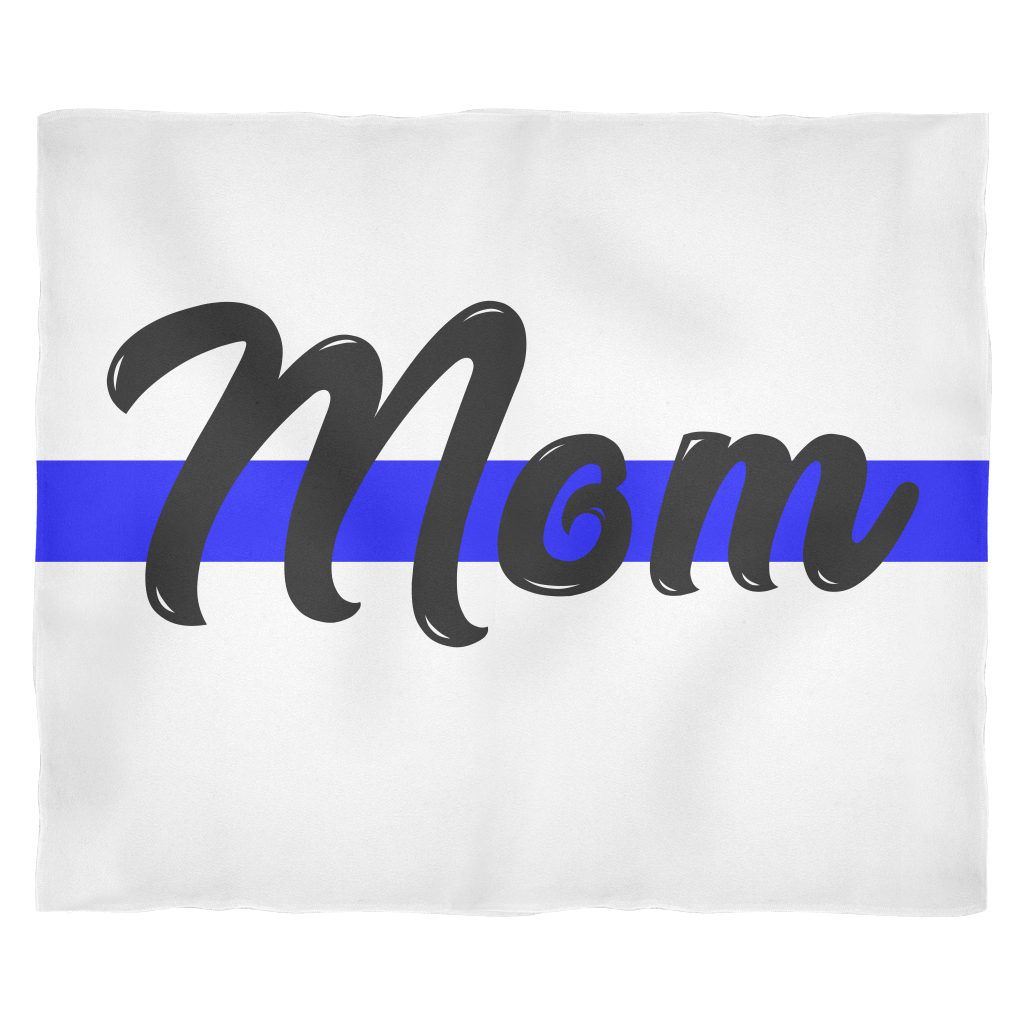 Mom - Thin Blue Line Blanket - White