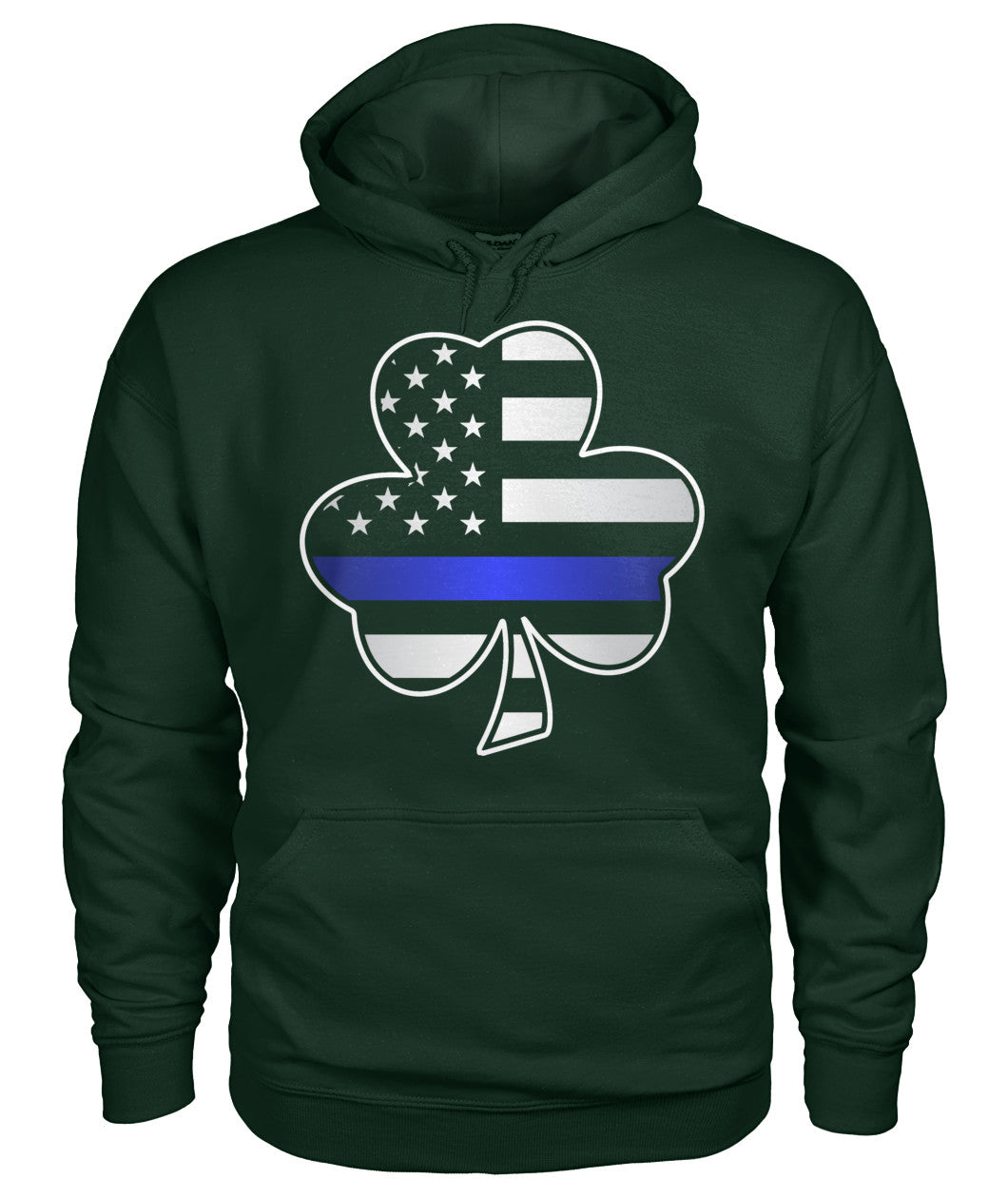 Thin Blue Line Shamrock American Flag Shirts and Hoodies