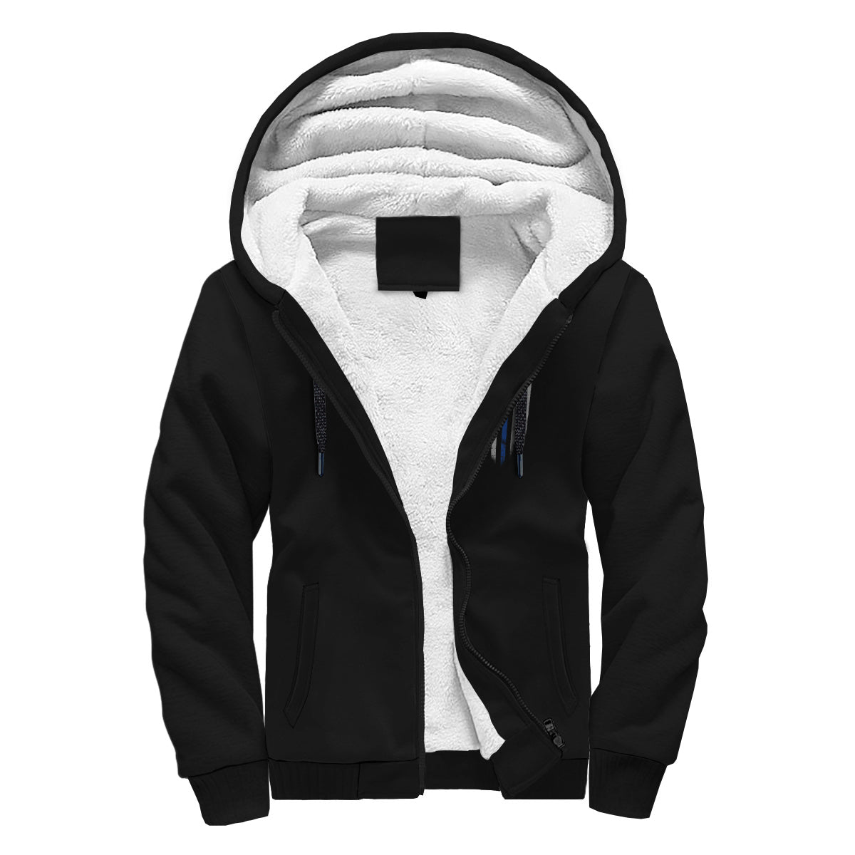 Thin Blue Line American Flag Sherpa Zip-Up Hoodie