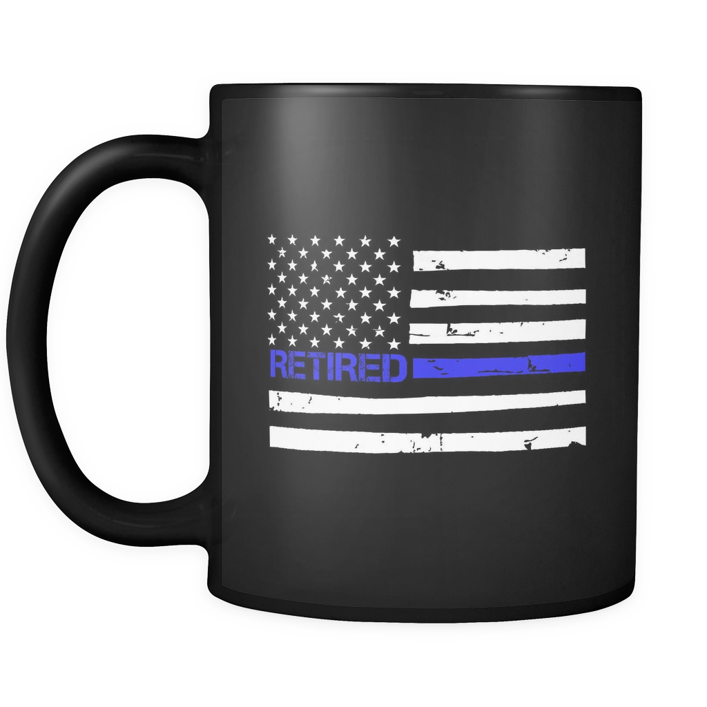 Thin Blue Line Flag Retired Mug