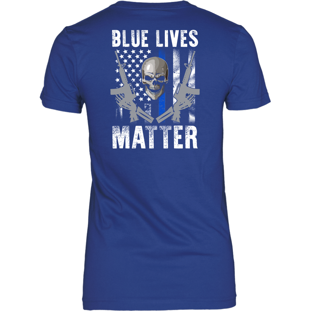 Blue Lives Matter Skull & Guns Shirts & Hoodies