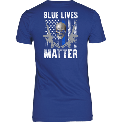 Blue Lives Matter Skull & Guns Shirts & Hoodies