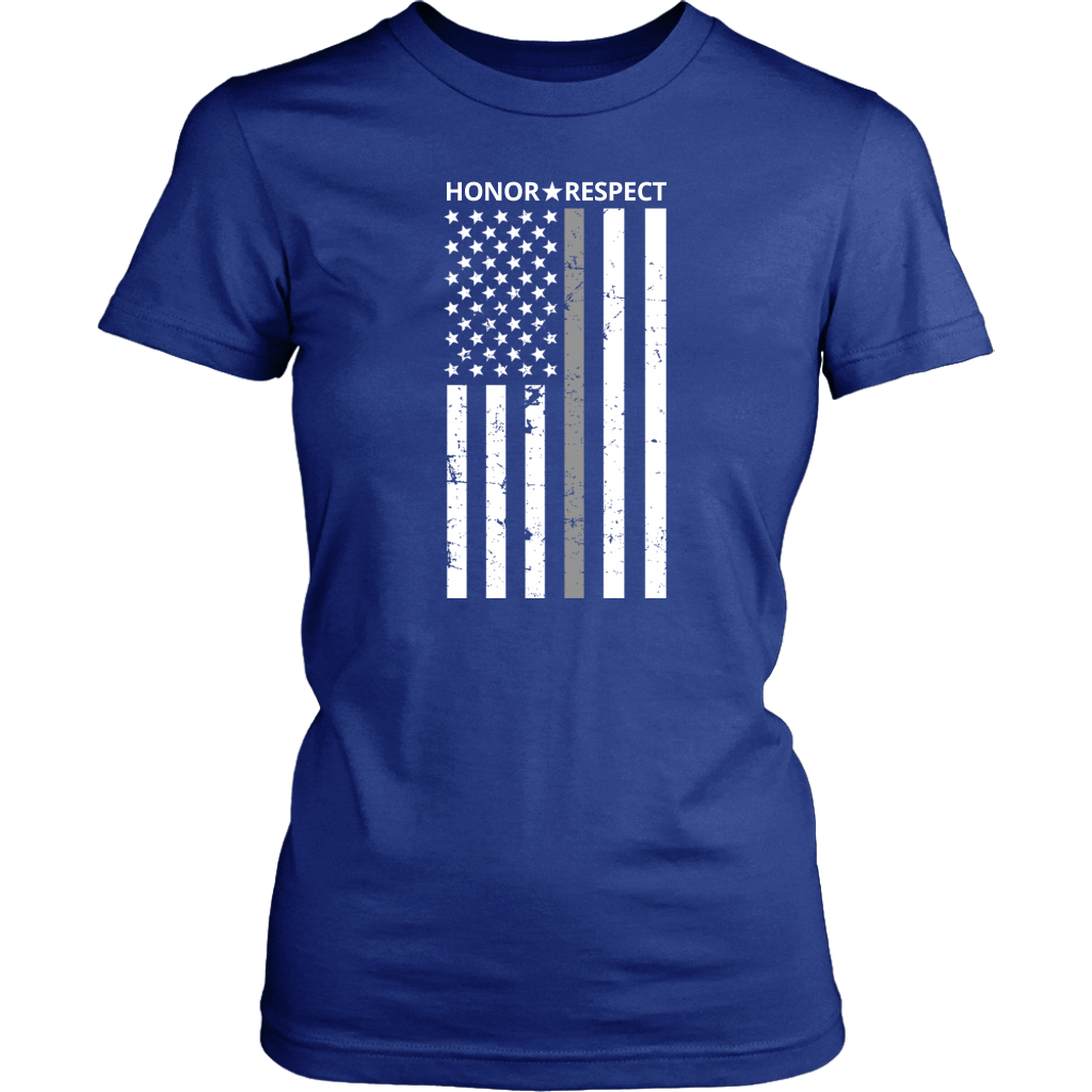 THIN SILVER LINE FLAG HONOR RESPECT SHIRTS AND HOODIES