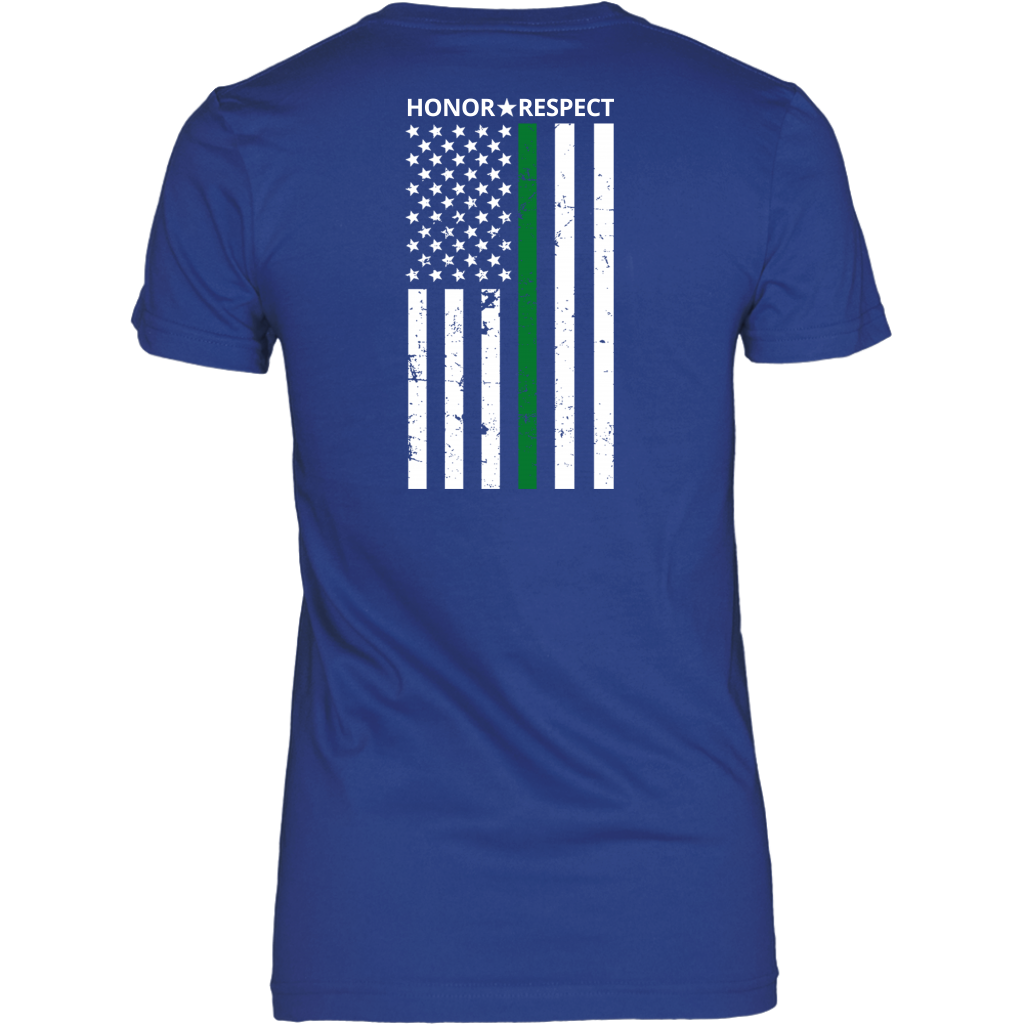 THIN GREEN LINE FLAG HONOR RESPECT SHIRTS AND HOODIES - Back design