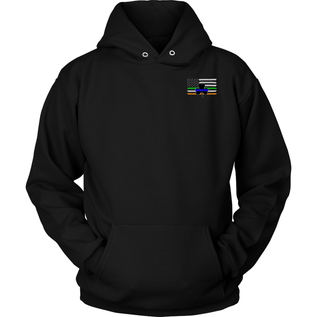 Thin Blue Line Shamrock Distress Irish Flag Shirts & Hoodies