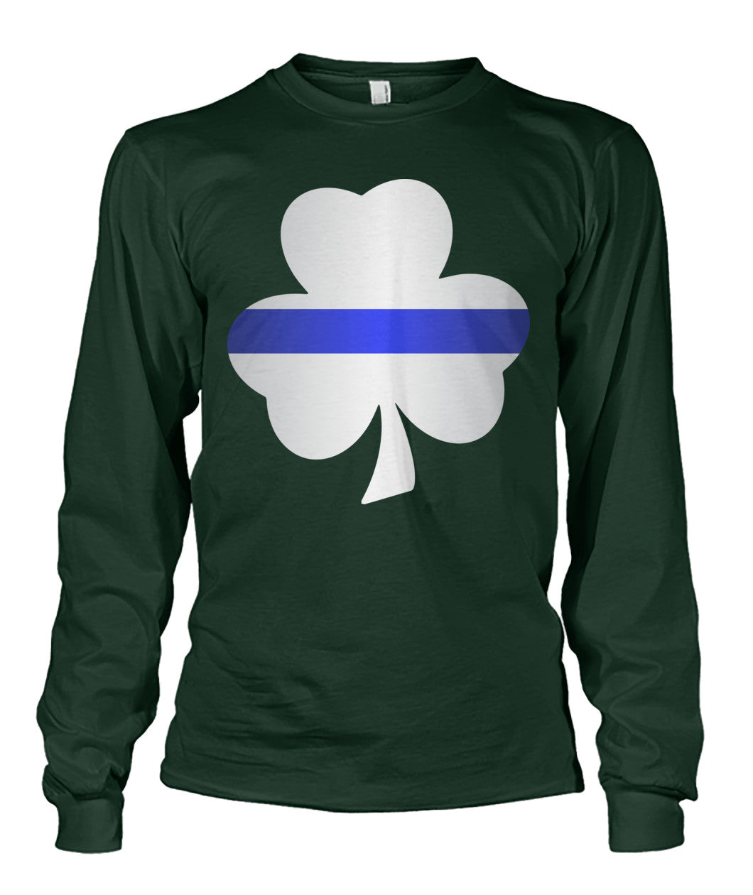 Thin Blue Line Shamrock Irish Leaf Shirts and Hoodies