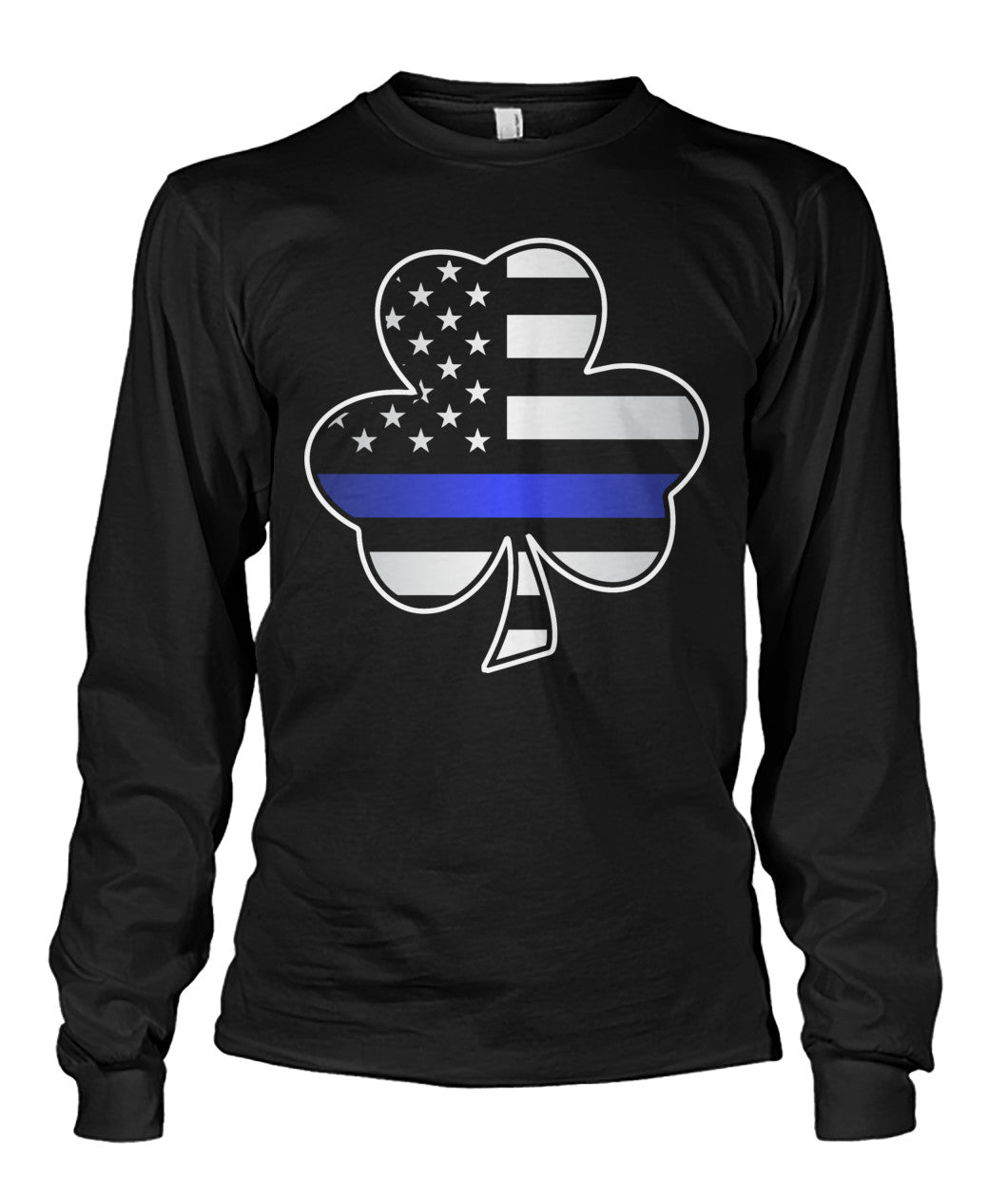 Thin Blue Line Shamrock American Flag Shirts and Hoodies
