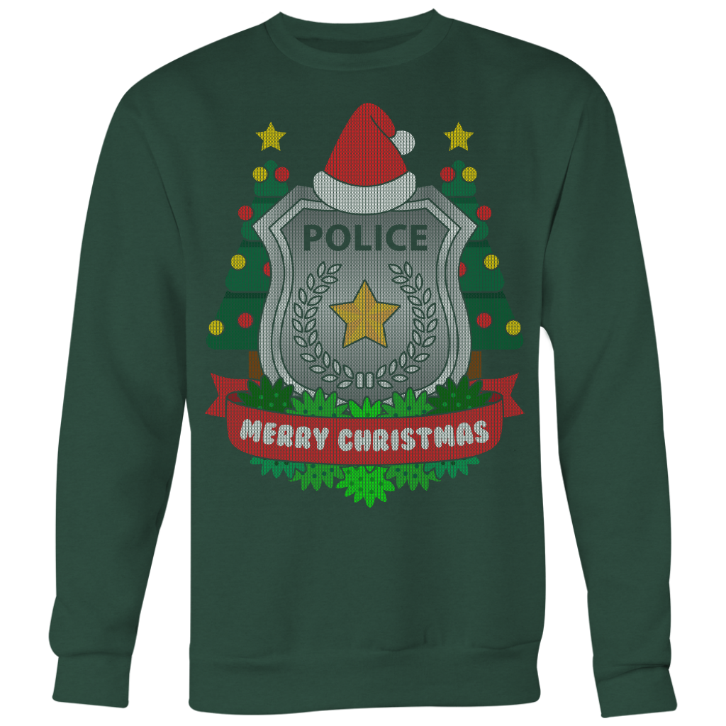 Police Badge Ugly Christmas Shirts & Sweaters