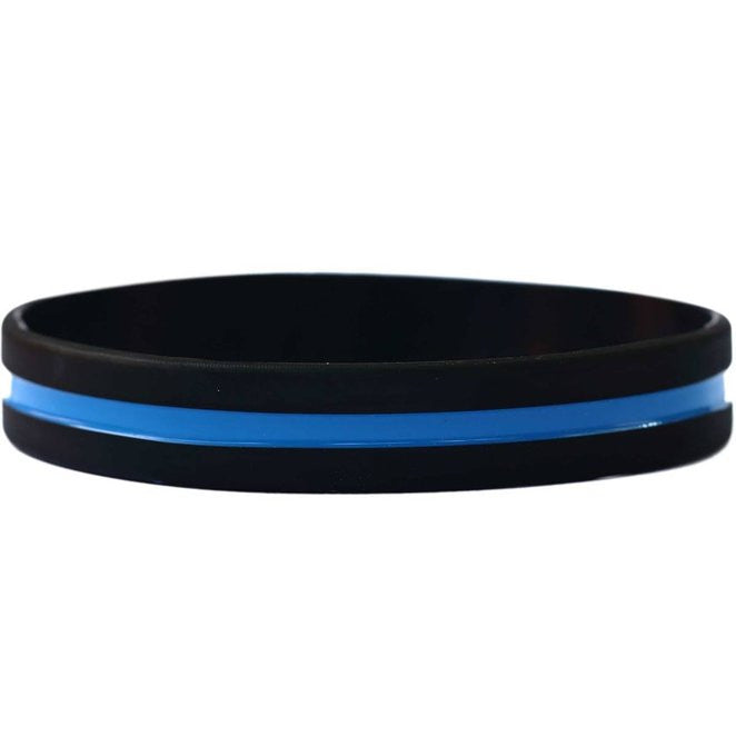 Thin Blue Line Silicone Bracelet
