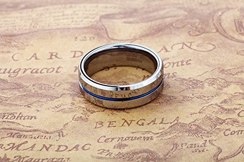 Stunning TBL Blue Ionic Tungsten Ring