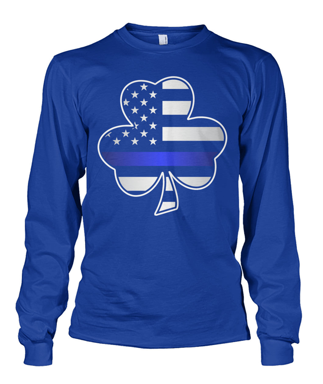 Thin Blue Line Shamrock American Flag Shirts and Hoodies