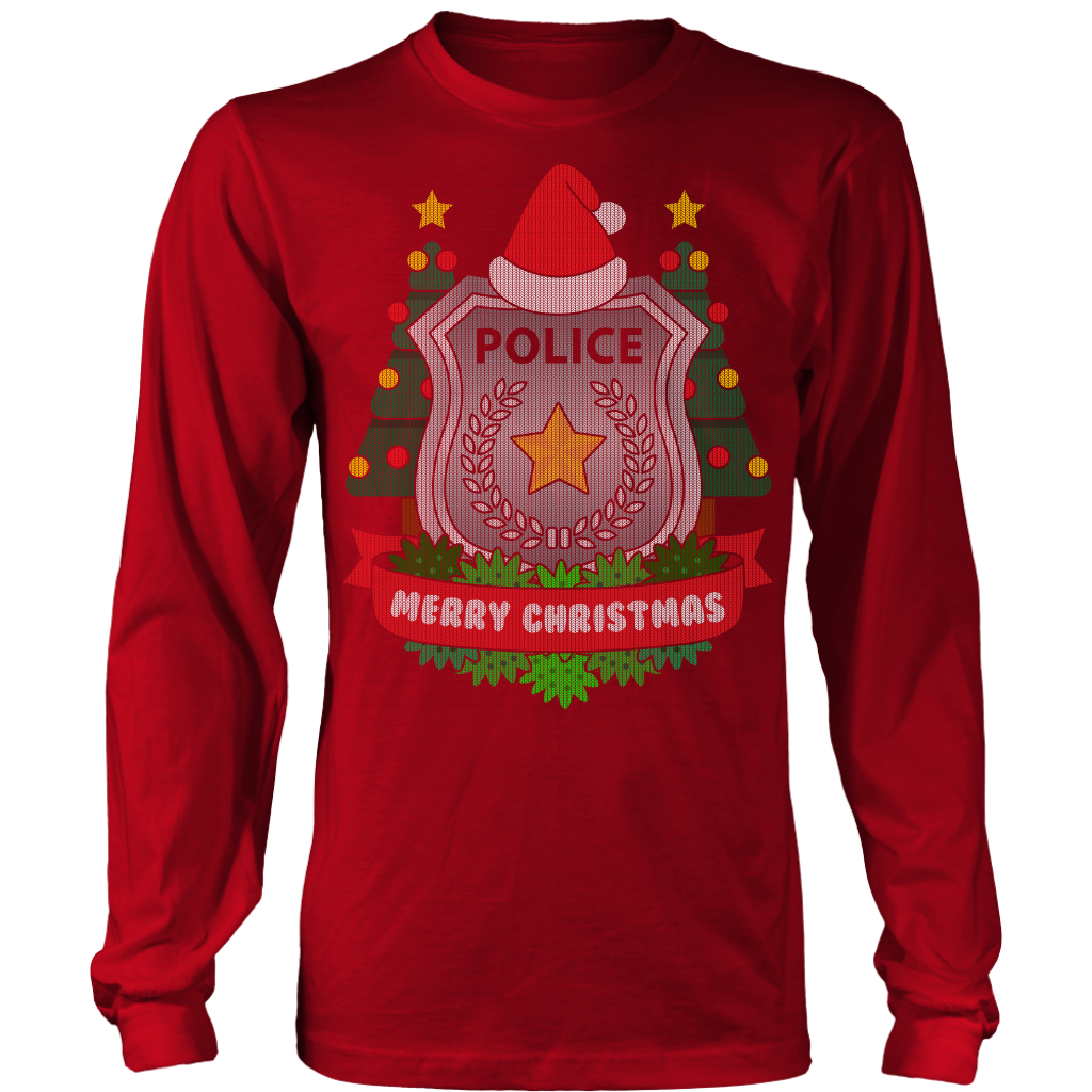 Police Badge Ugly Christmas Shirts & Sweaters