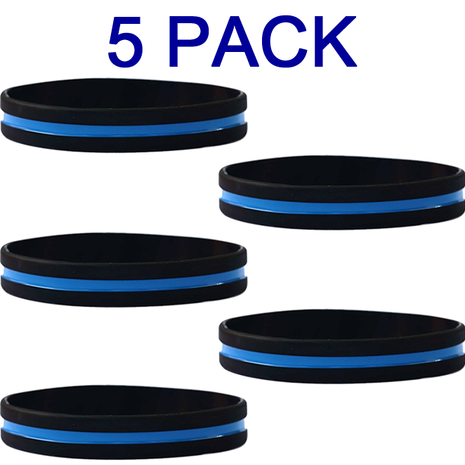 Thin Blue Line Silicone Bracelet