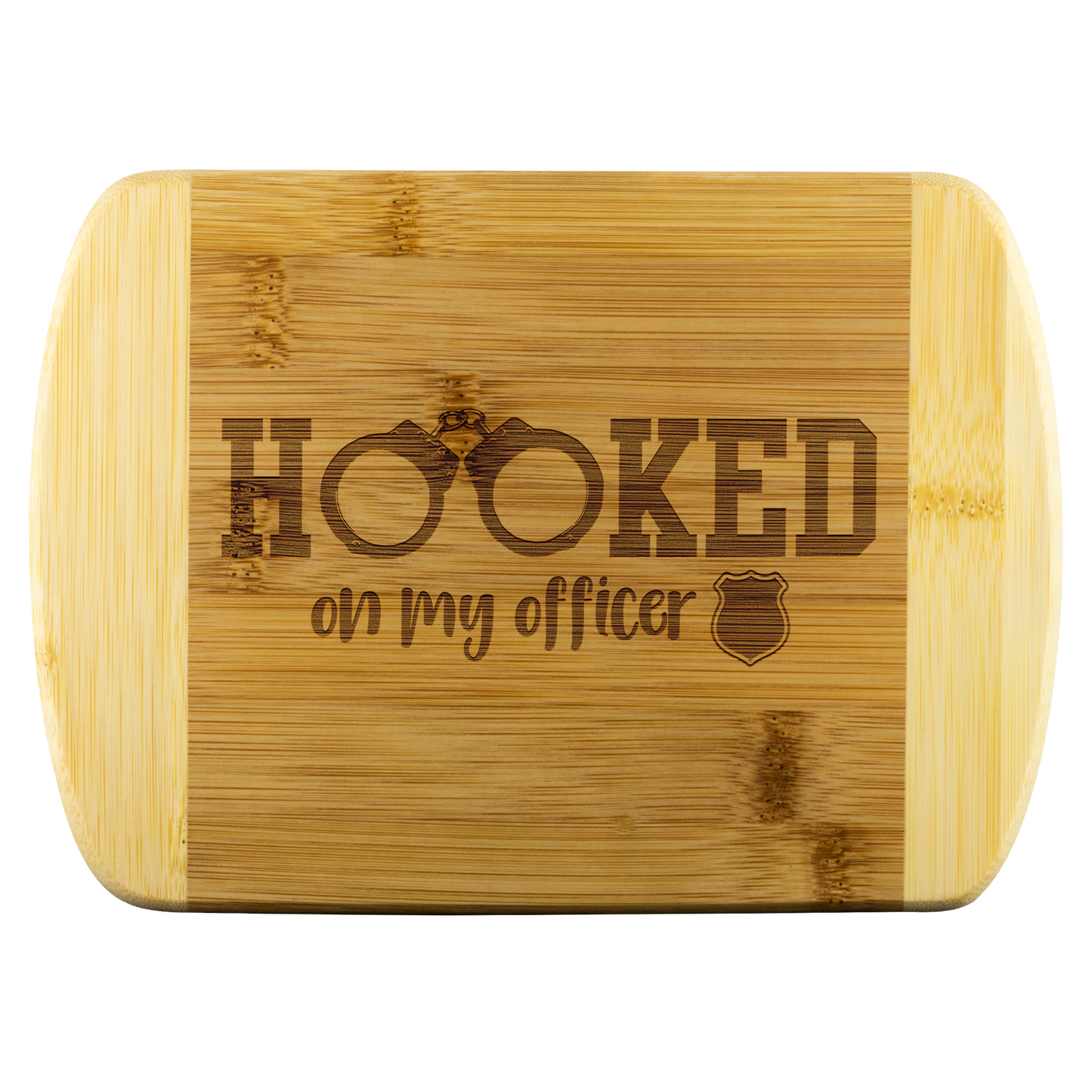 Hooked on my Police Officer Round Edge Chopping Board