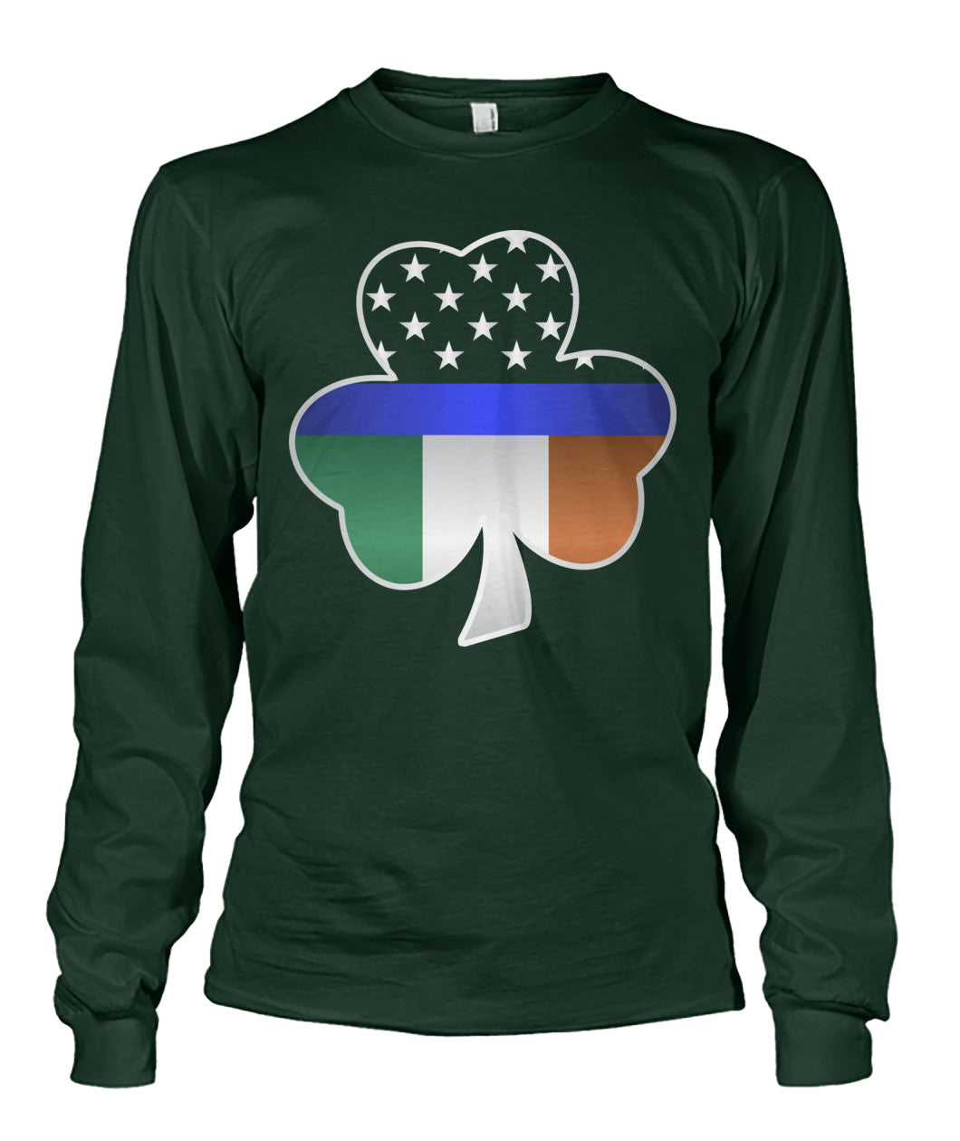Shamrock Thin Blue Line Irish Flag Shirts and Hoodies