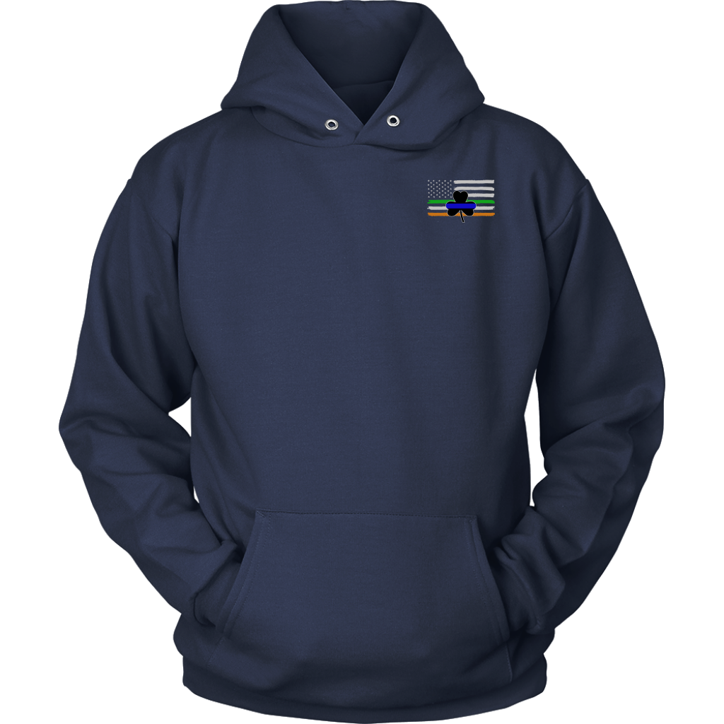 Thin Blue Line Shamrock Distress Irish Flag Shirts & Hoodies