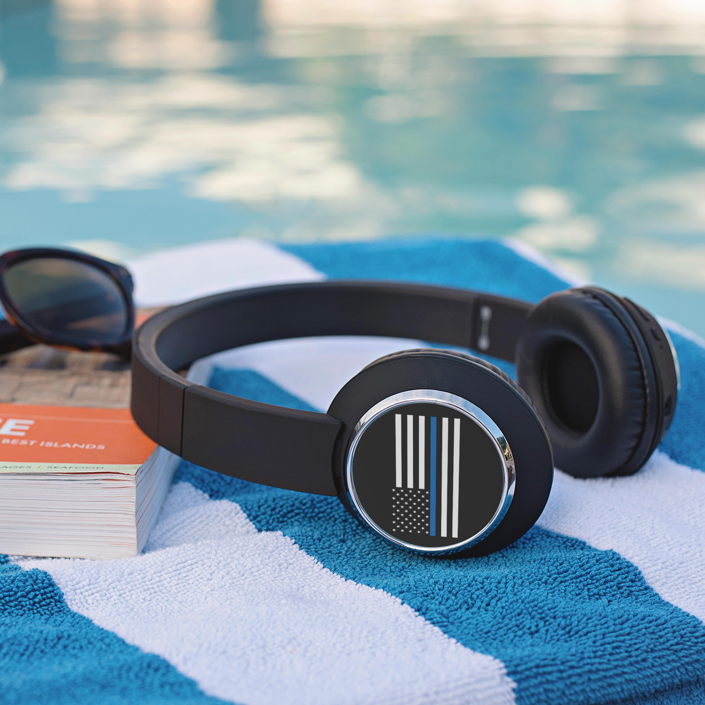 Thin Blue Line American Flag Headphones