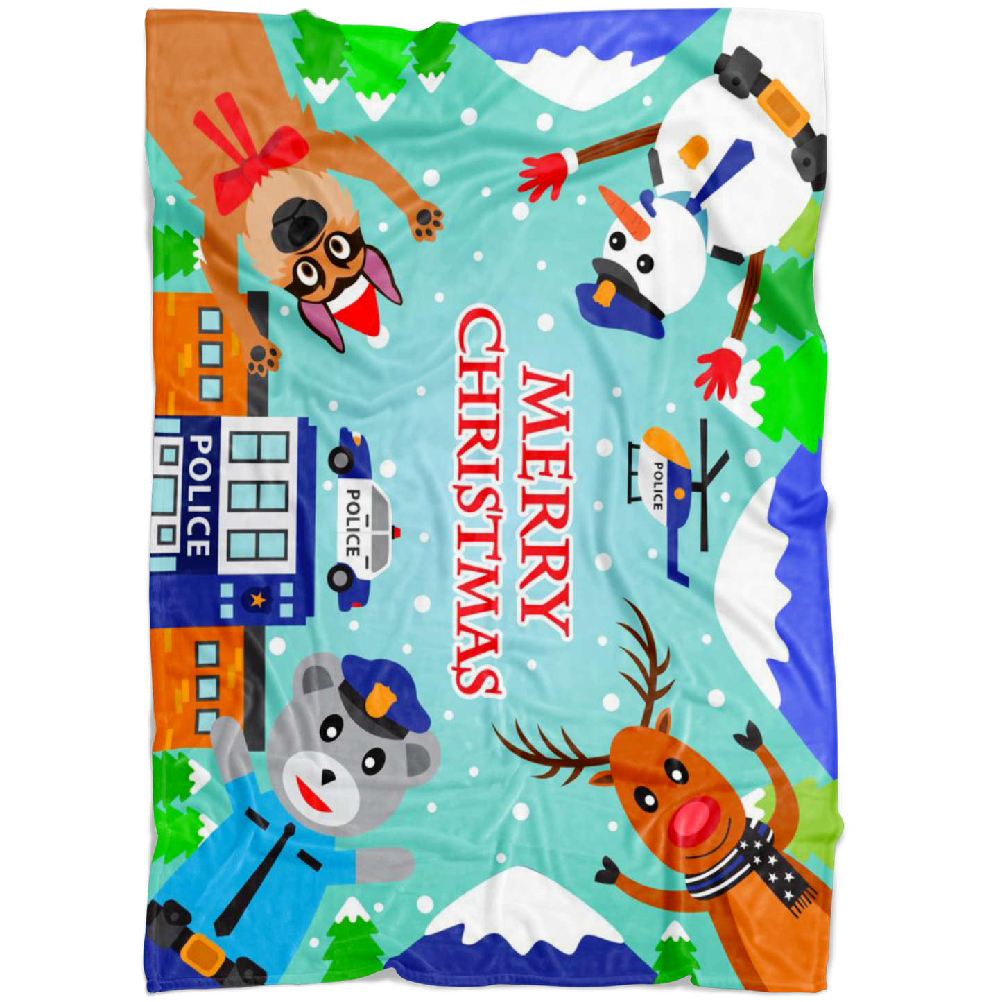 Police Merry Christmas Blanket
