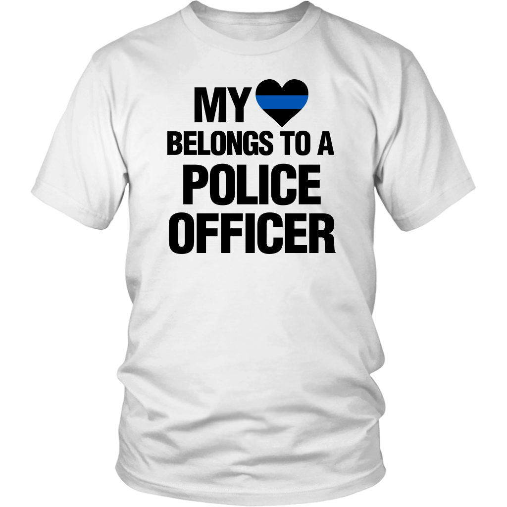 My Heart Belongs To A Police Officer Shirts Hoodie