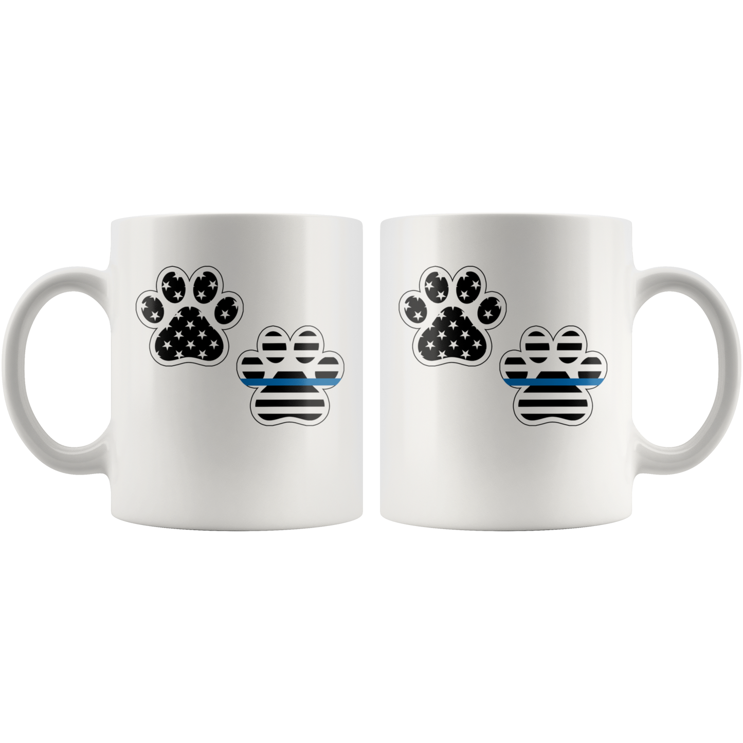 Patriot Paws Thin Blue Line Mug - White