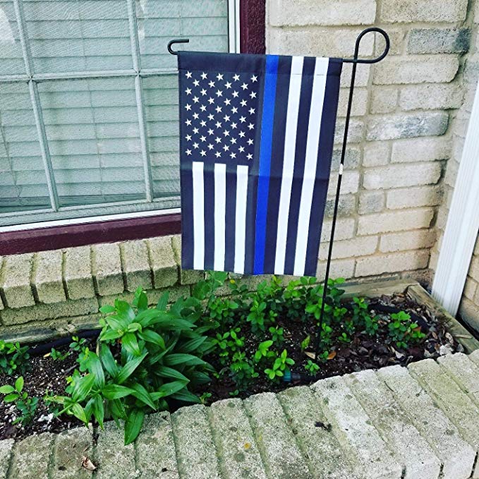 Thin Blue Line American Garden Flag 12.5 x 18 inches with or without Garden Pole