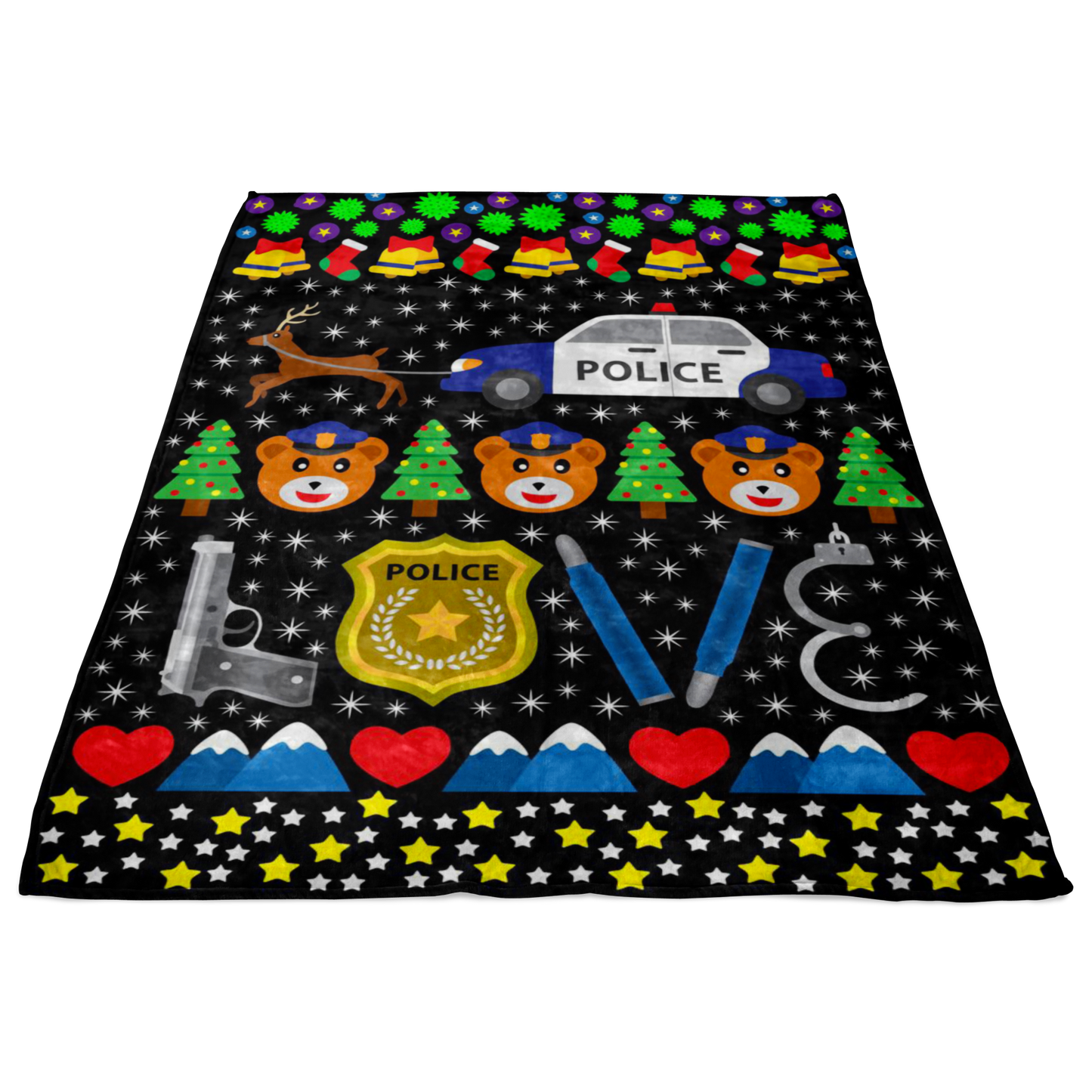Police Love Christmas Blanket