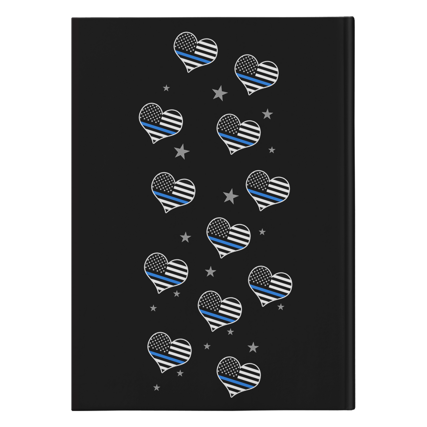 Thin Blue Line Flags Hearts Journal Notebook - Hardcover