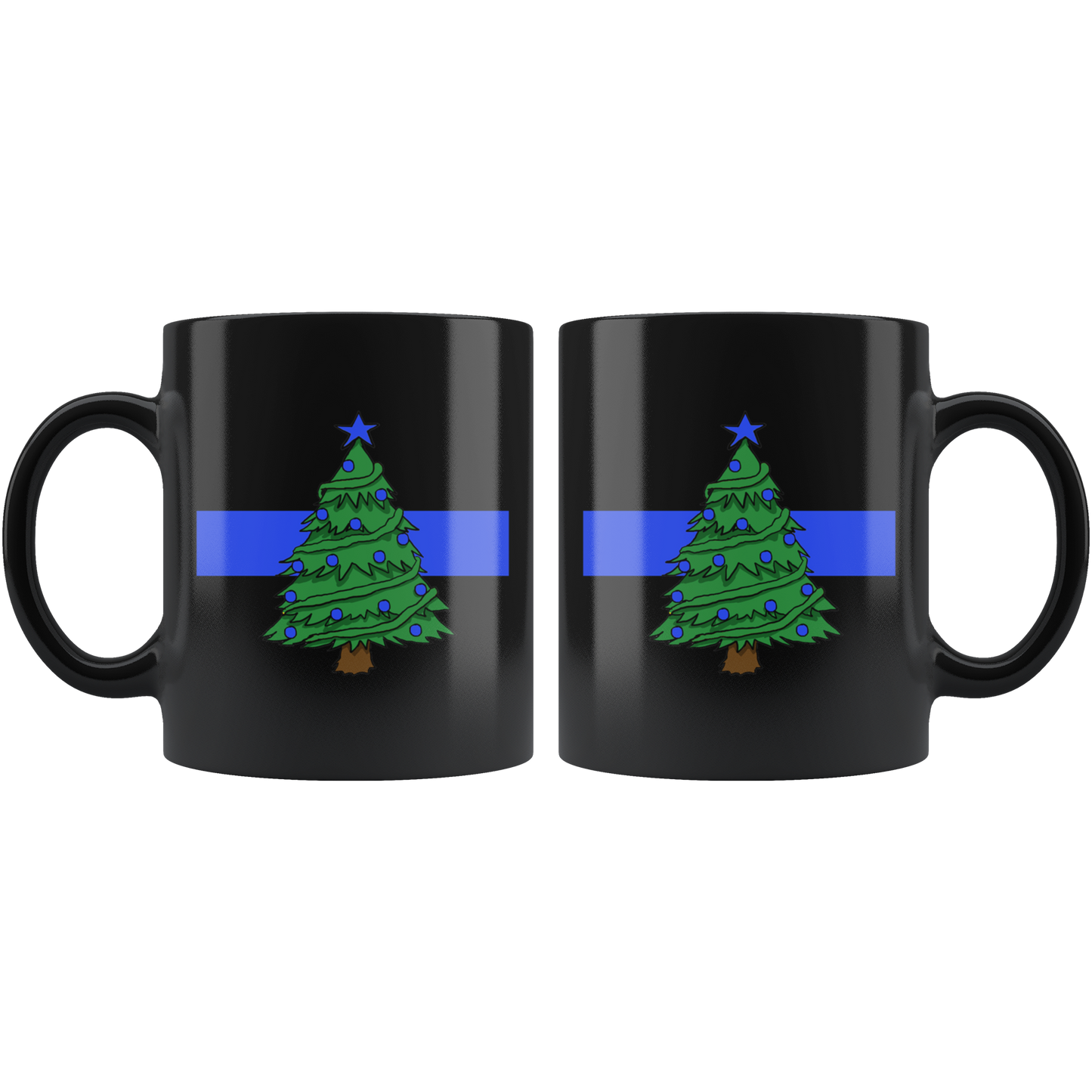 Thin Blue Line Christmas Tree Mug