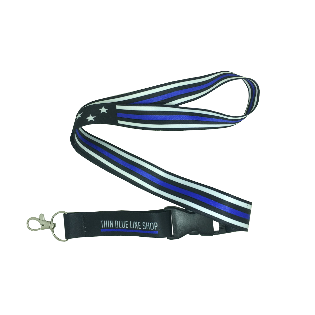 Thin Blue Line American Flag Lanyard