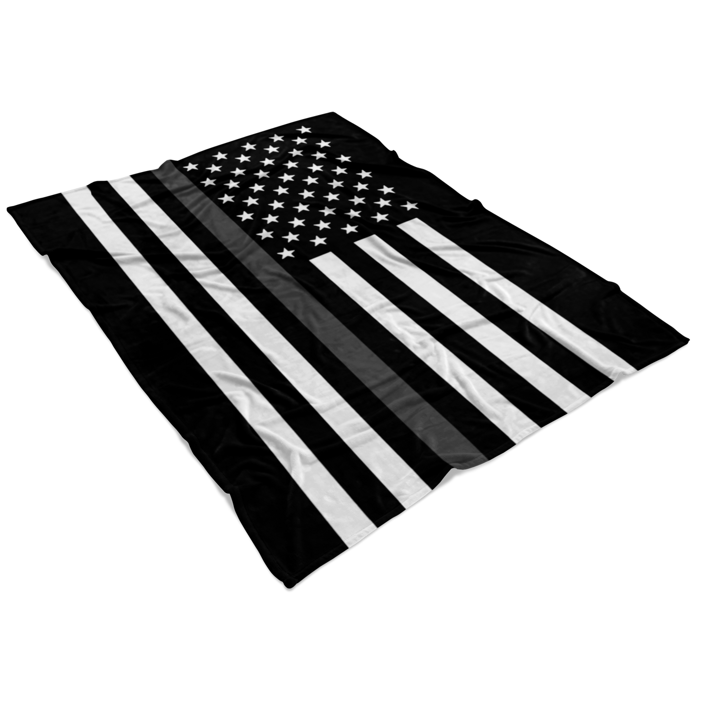 Correction Officer Thin Silver Line American Flag Fleece Blanket