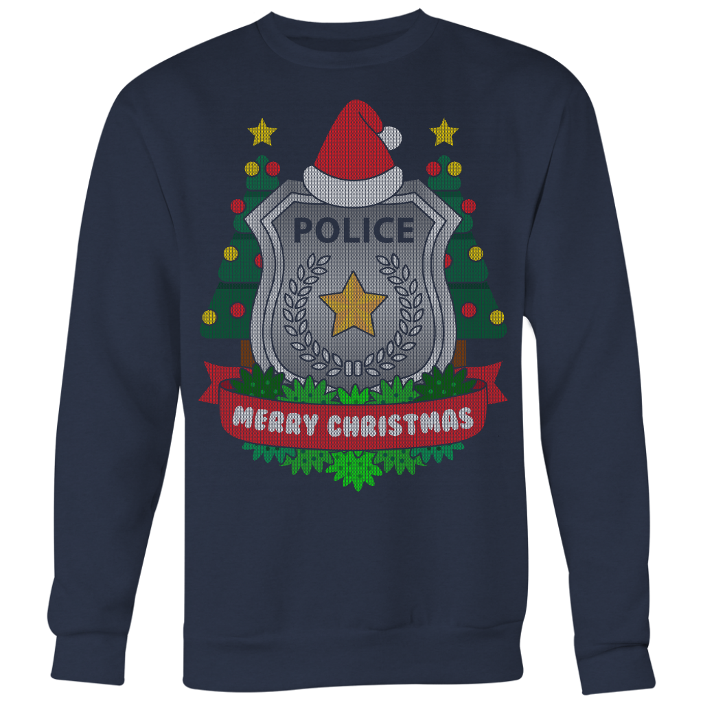 Police Badge Ugly Christmas Shirts & Sweaters