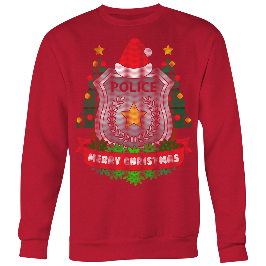 Police Badge Ugly Christmas Shirts & Sweaters