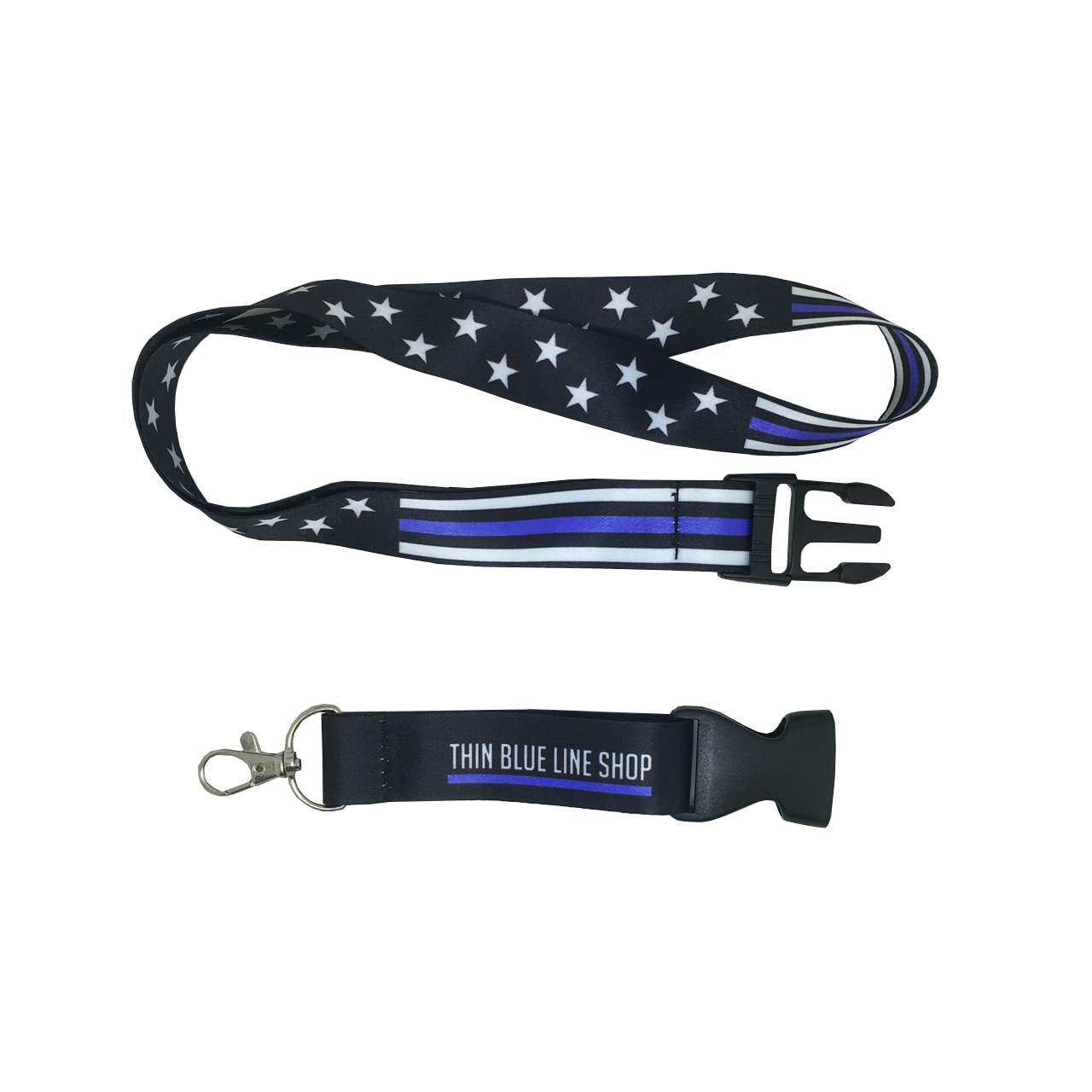 Thin Blue Line Stars and Stripes Lanyard